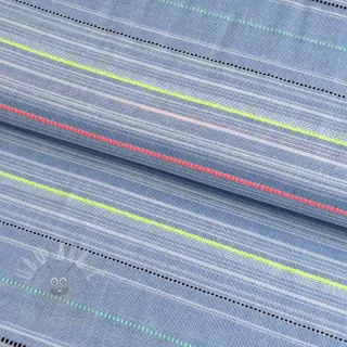 Katoenen stof YARN DYED NEON Stripe summer