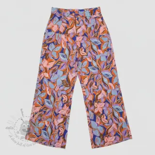 Katoenen stof VISCOSE Flowers dark petrol