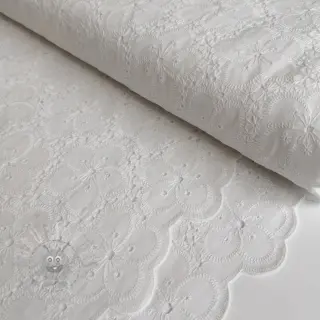 Katoenen stof EMBROIDERY 2 side Camelia