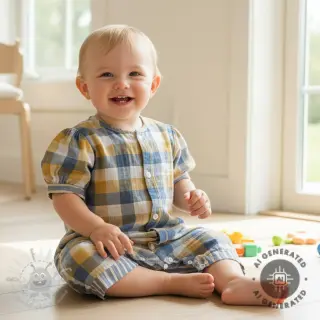 Dubbelgaas/mousseline DOUBLE SIDED Summer Check
