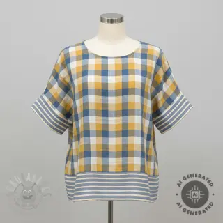 Dubbelgaas/mousseline DOUBLE SIDED Summer Check