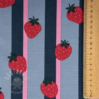 Tricot Fruits Strawberry petrol