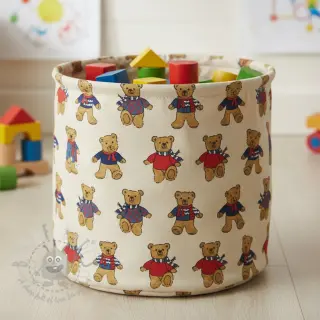 Decoratiestof Linenlook Teddy Bear Cosy digital print