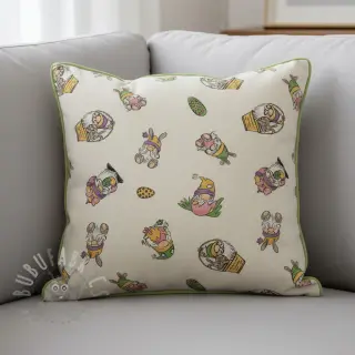 Decoratiestof Linenlook Tomte Easter Egg digital print