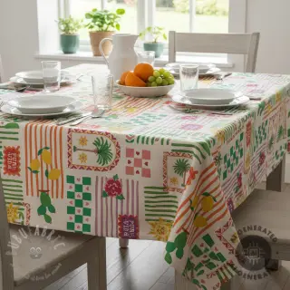 Decoratiestof Linenlook Pura Vida Patch digital print