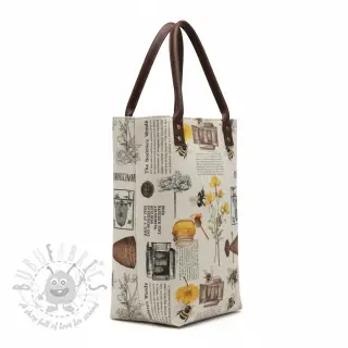 Decoratiestof Linenlook Bee Honey Recipe digital print