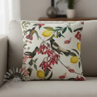 Decoratiestof Linenlook Lemon Tropic Artisan digital print