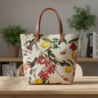 Decoratiestof Linenlook Lemon Tropic Artisan digital print