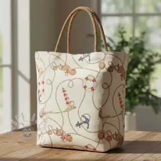Decoratiestof Linenlook Maritime Rope Mix digital print