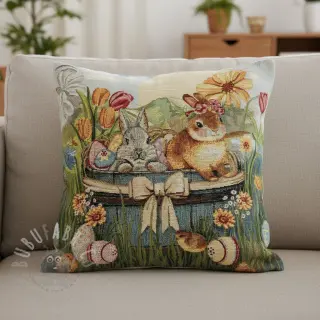 Decoratiestof GOBELIN PREMIUM Floral Easter Bunny PANEL