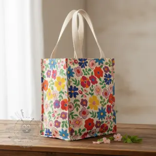 Decoratiestof Linenlook Flower Fiesta Field digital print