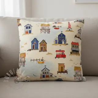 Decoratiestof Village Harbour Life digital print