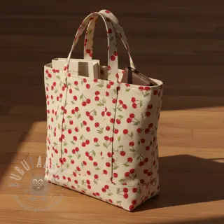 Decoratiestof Linenlook premium Cherry Happy Joy