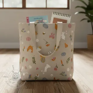 Decoratiestof Linenlook premium Easter Doodle Icon