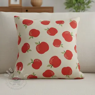 Decoratiestof Linenlook premium Apple Happy Joy