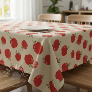 Decoratiestof Linenlook premium Apple Happy Joy