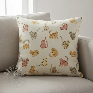 Decoratiestof Linenlook premium Cute Wild Cat