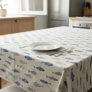 Decoratiestof Linenlook premium Fish Swimming School