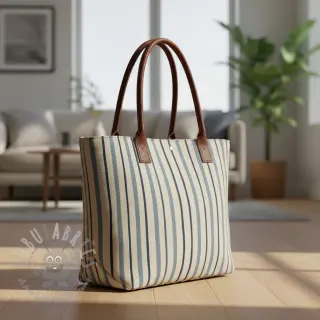 Decoratiestof Linenlook premium Wavy Art Stripe