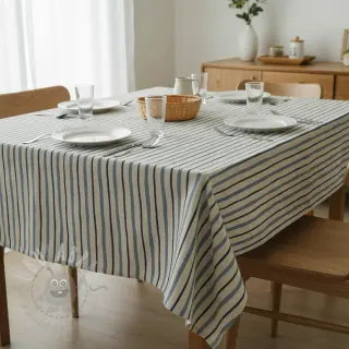 Decoratiestof Linenlook premium Wavy Art Stripe