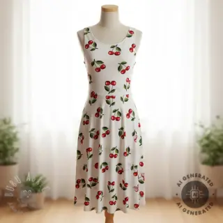 Tricot Cherries digital print