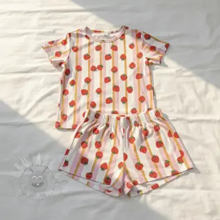 Tricot Fruits Strawberry white