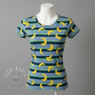 Tricot Fruits Banana petrol