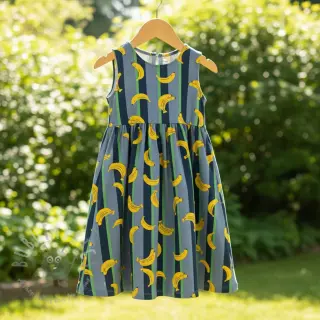 Tricot Fruits Banana petrol