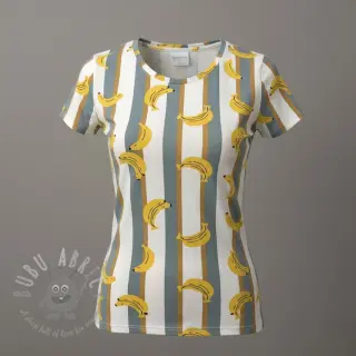 Tricot Fruits Banana white