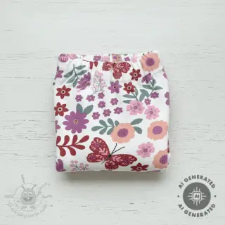 Sweaterstof Flowers Azriel offwhite