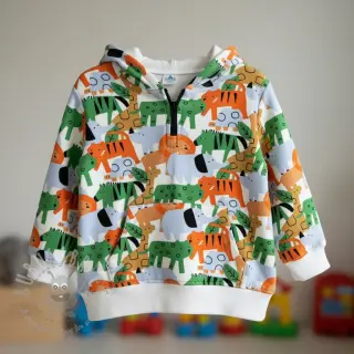 Sweaterstof Animaland white