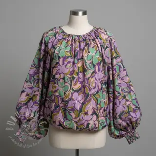 Katoenen stof VISCOSE Flowers cobalt