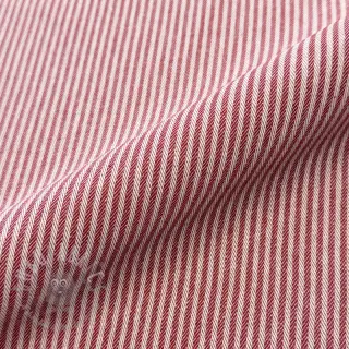 Decoratiestof DOBBY Colored stripe cherry