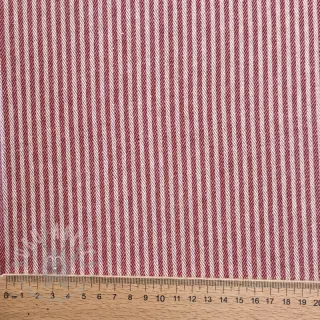 Decoratiestof DOBBY Colored stripe cherry