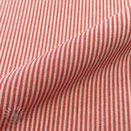 Decoratiestof DOBBY Colored stripe poppy red