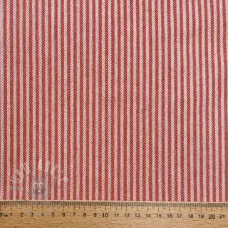 Decoratiestof DOBBY Colored stripe poppy red
