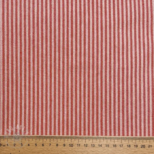Decoratiestof DOBBY Colored stripe poppy red