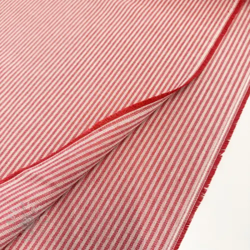 Decoratiestof DOBBY Colored stripe poppy red