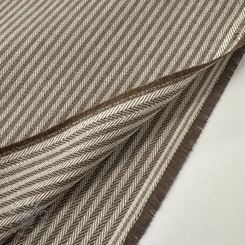 Decoratiestof DOBBY Colored stripe coffee