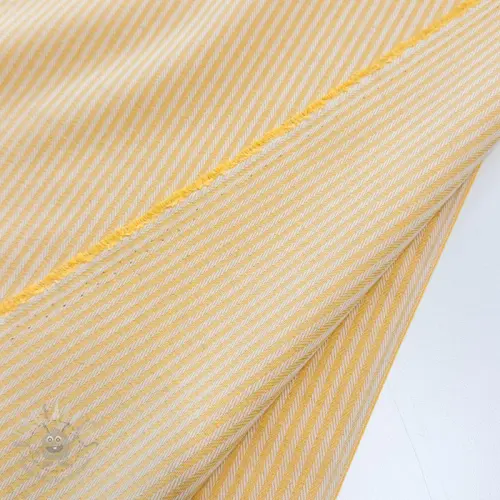 Decoratiestof DOBBY Colored stripe warm yellow