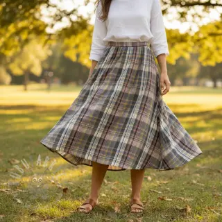 Katoenen stof YARN DYED Check Nina multi