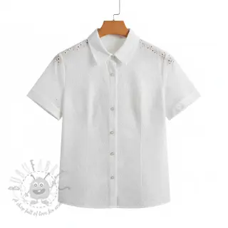 Katoenen stof EMBROIDERY 2 side Camelia