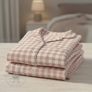 Katoenen stof FLANNEL BIG Check light pink