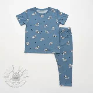 Katoenen stof FLANNEL Zebras blue
