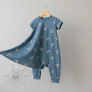 Katoenen stof FLANNEL Zebras blue