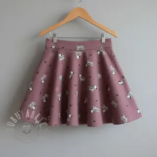 Katoenen stof FLANNEL Zebras mauve