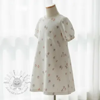 Katoenen stof FLANNEL Flowers white