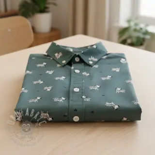Katoenen stof FLANNEL Zebras green