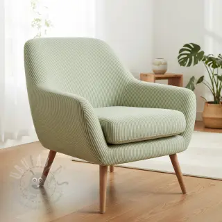 Decoratiestof DOBBY Colored stripe light green