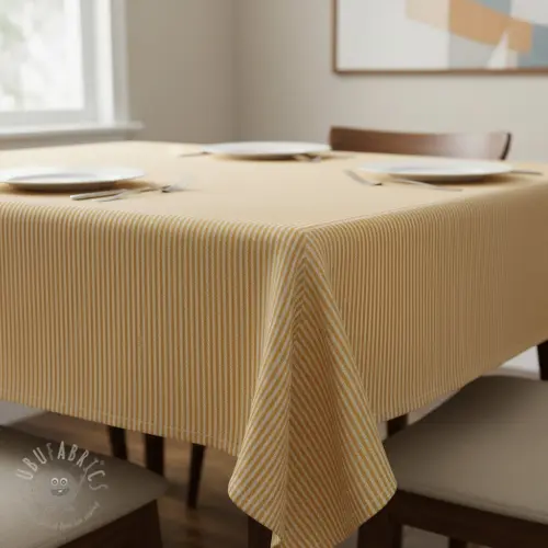 Decoratiestof DOBBY Colored stripe ochre